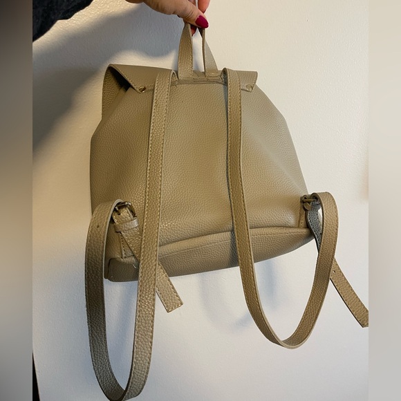 Taupe Textured Leather Backpack Like New main image 5